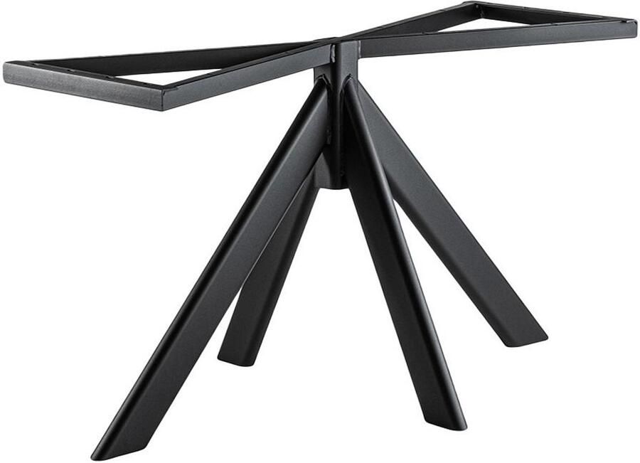 Furniture Legs Europe FLE Stalen tafelonderstel zwart met ovale koker 4 poot 180 bij 78 cm en hoogte 73 cm (10 x 4 cm)