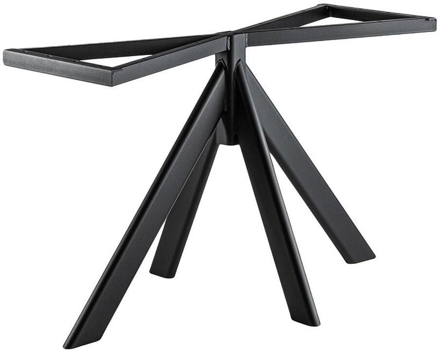 Furniture Legs Europe FLE Stalen tafelonderstel zwart met ovale koker 4 poot 138 bij 78 cm en hoogte 73 cm (10 x 4 cm)