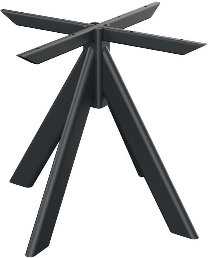 Furniture Legs Europe FLE Stalen tafelonderstel zwart met ovale koker 4 poot 90 bij 90 cm en hoogte 73 cm (10 x 4 cm)