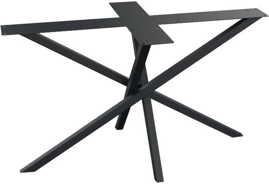 Furniture Legs Europe FLE Stalen tafelonderstel zwart mikado 140 bij 70 cm en hoogte 73 cm (4 x 4 cm)