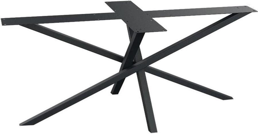 Furniture Legs Europe FLE Stalen tafelonderstel zwart mikado 180 bij 70 cm en hoogte 73 cm (4 x 4 cm)