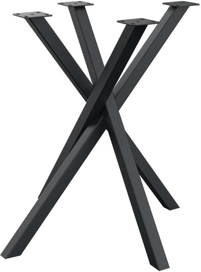 Furniture Legs Europe FLE Stalen tafelonderstel zwart mikado 70 bij 70 cm en hoogte 73 cm (4 x 4 cm)