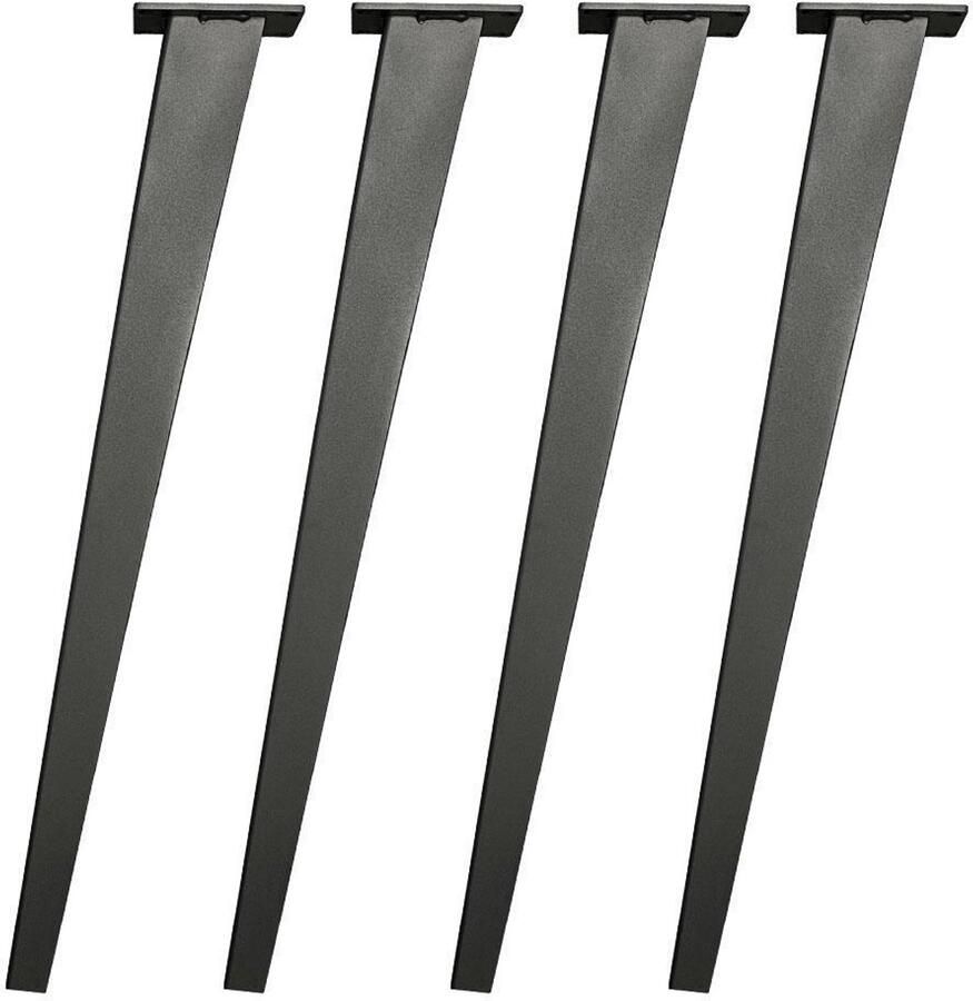 Furniture Legs Europe FLE Stalen tafelpoot brons taps 7 bij 3 cm en hoogte 72 cm (koker 4 x 3 cm 7 x 3 cm) 4 stuks Brons