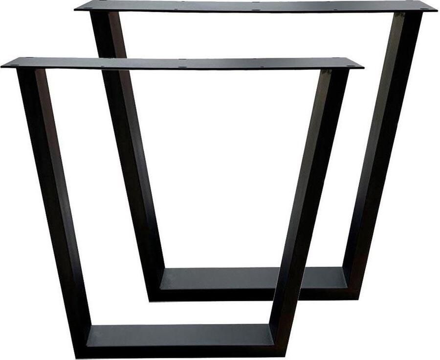 Furniture Legs Europe FLE Stalen tafelpoot zwart taps 75 bij 10 cm en hoogte 72 cm (koker 4 x 10 cm) 2 stuks
