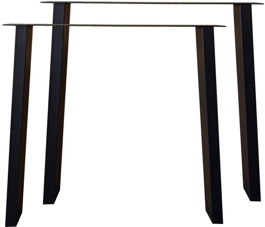 Furniture Legs Europe FLE Stalen tafelpoot zwart trapezium 80 bij 10 cm en hoogte 72 cm (koker 4 x 10 cm) 2 stuks - Foto 2