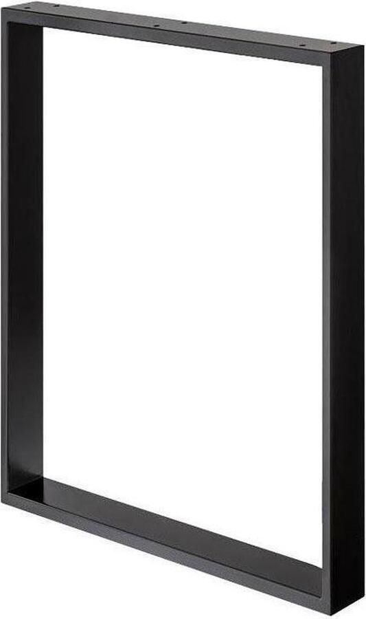 Furniture Legs Europe FLE Stalen U bureaupoot zwart gepoedercoat 60 bij 8 cm en hoogte 72 cm (koker 2 x 8 cm)