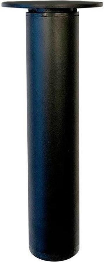 Furniture Legs Europe FLE Stalen verstelbare meubelpoot zwart rond ø 3 cm en hoogte 15 5 cm