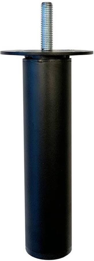 Furniture Legs Europe FLE Stalen verstelbare meubelpoot zwart rond ø 3 cm en hoogte 11 5 cm (M8)