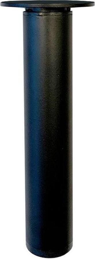 Furniture Legs Europe FLE Stalen verstelbare meubelpoot zwart rond ø 3 cm en hoogte 17 5 cm