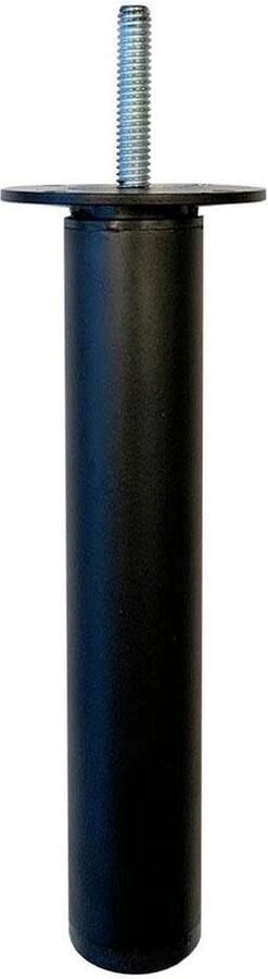 Furniture Legs Europe FLE Stalen verstelbare meubelpoot zwart rond ø 3 cm en hoogte 22 cm (M8)
