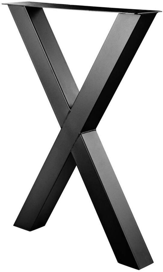 Furniture Legs Europe FLE Stalen X tafelpoot zwart gepoedercoat 78 bij 10 cm en hoogte 105 cm (koker 10 x 10 cm) barpoot tafelpoot