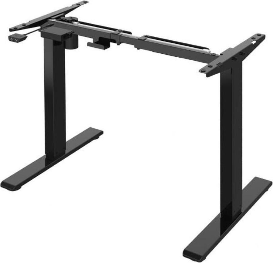 Furniture Legs Europe FLE Hoogwaardig zit-sta bureau max 120 cm breed zwart gepoedercoat elektrisch verstelbaar van 71 tot 120 cm