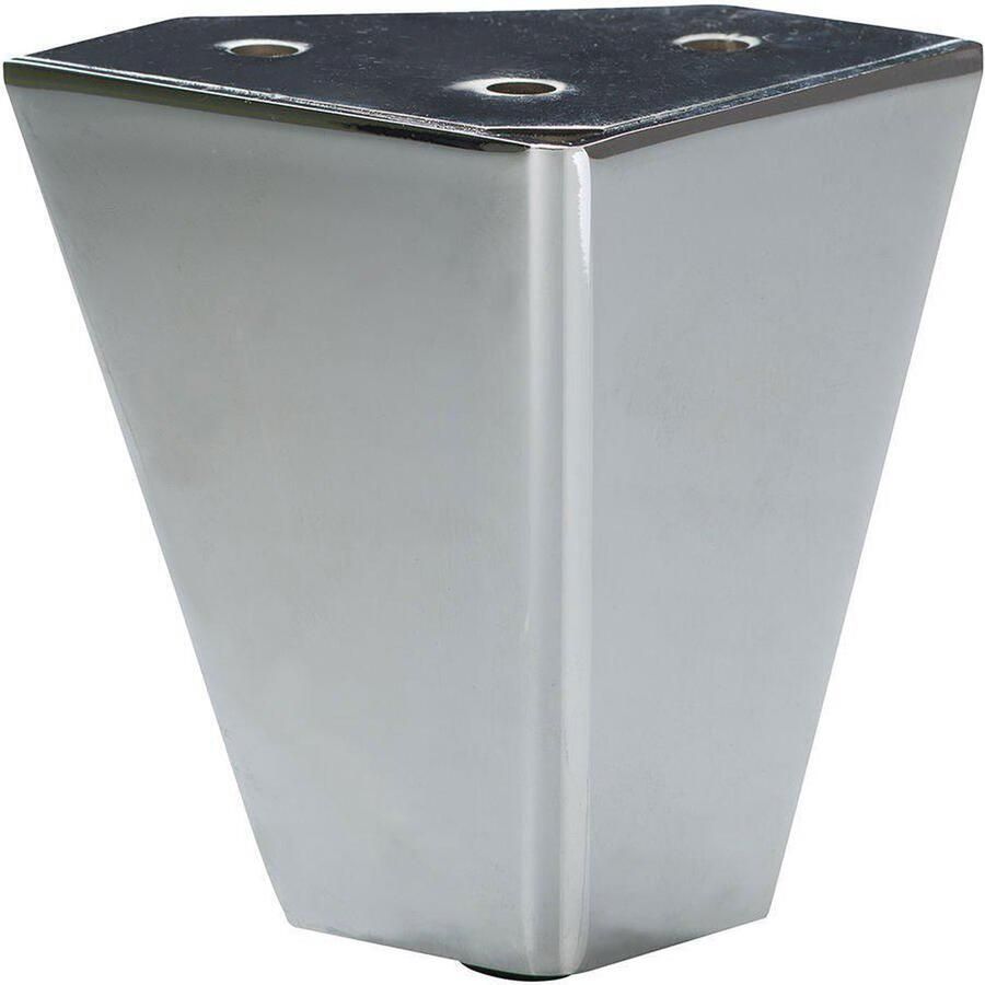 Furniture Legs Europe Massief stalen meubelpoot chroom hoek 6 bij 6 cm en hoogte 10 cm Set van 4 stuks