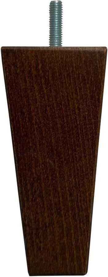Furniture Legs Europe Meubelpoot bruin taps 5 bij 5 cm en hoogte 13 cm van massief hout (M8) Set van 4 stuks
