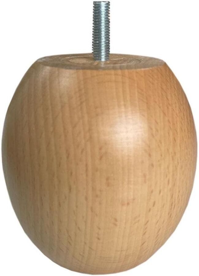 Furniture Legs Europe Meubelpoot rond Ø 10 cm en hoogte 10 cm van massief hout (M10) Set van 4 stuks