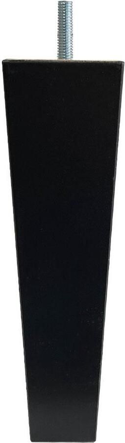 Furniture Legs Europe Meubelpoot zwart taps 5 bij 5 cm en hoogte 19 5 cm van massief hout (M8) Set van 4 stuks