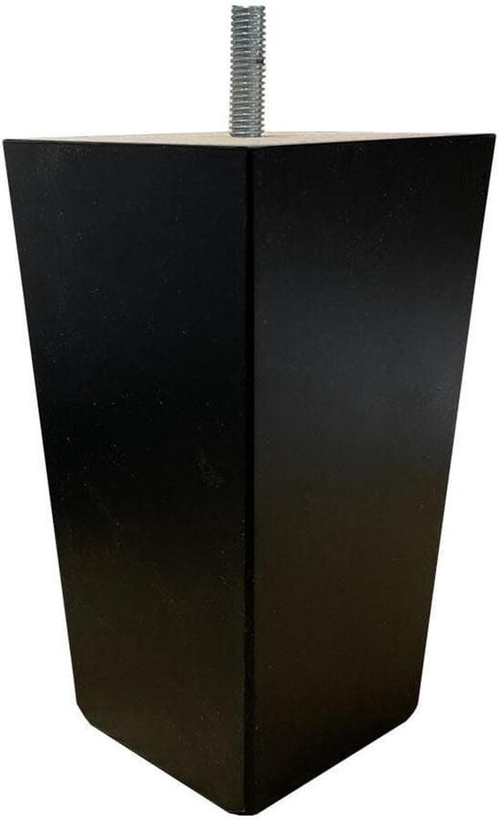 Furniture Legs Europe Meubelpoot zwart taps 7 5 bij 7 5 cm en hoogte 14 cm van massief hout (M8) Set van 4 stuks