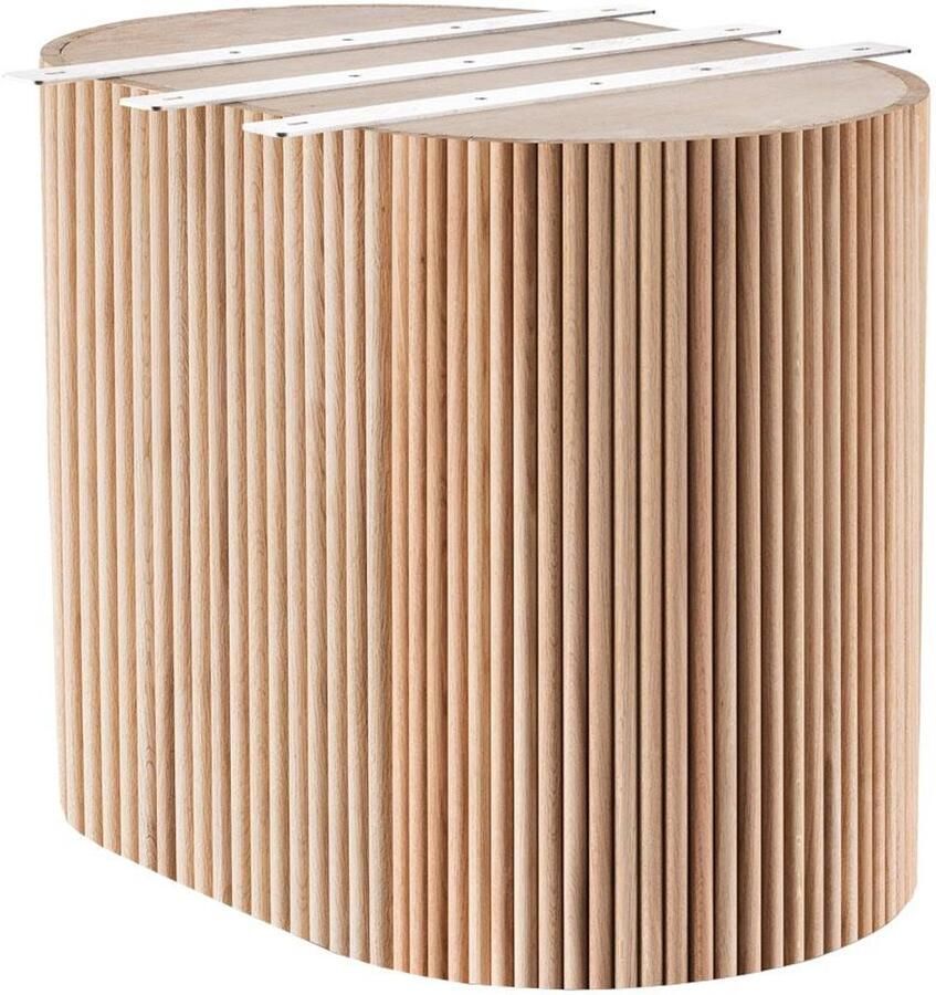 Furniture Legs Europe Ovale grote kolom tafelpoot rib van onbehandelde eiken van 120 bij 60 cm en hoogte 72 cm