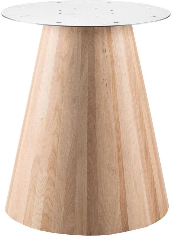 Furniture Legs Europe Ovale ronde kegel tafelpoot van onbehandelde eiken ø 60 en hoogte 72 cm