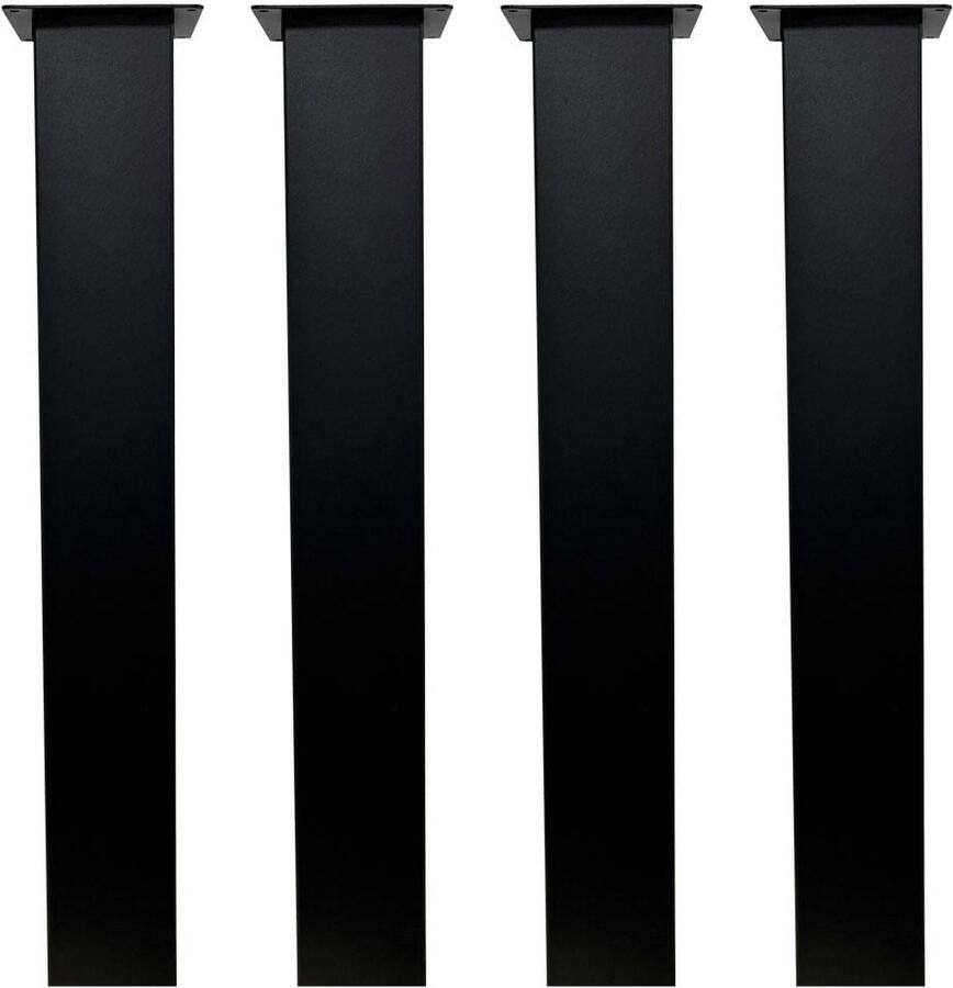 Furniture Legs Europe Set stalen rechte tafelpoten zwart vierkant 9 bij 9 cm en hoogte 70 cm verstelbaar tot 70 5 cm (10 x 10 cm) 4 stuks