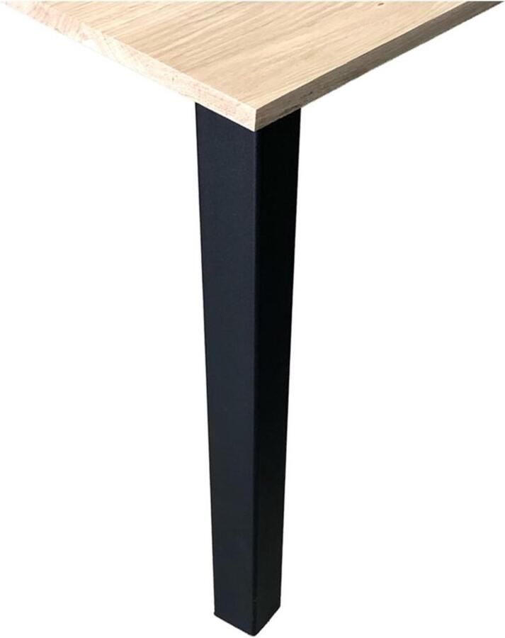 Furniture Legs Europe Set stalen tapse tafelpoot zwart vierkant 5 bij 5 cm en hoogte 72 cm (koker 5 x 5 cm) 4 stuks