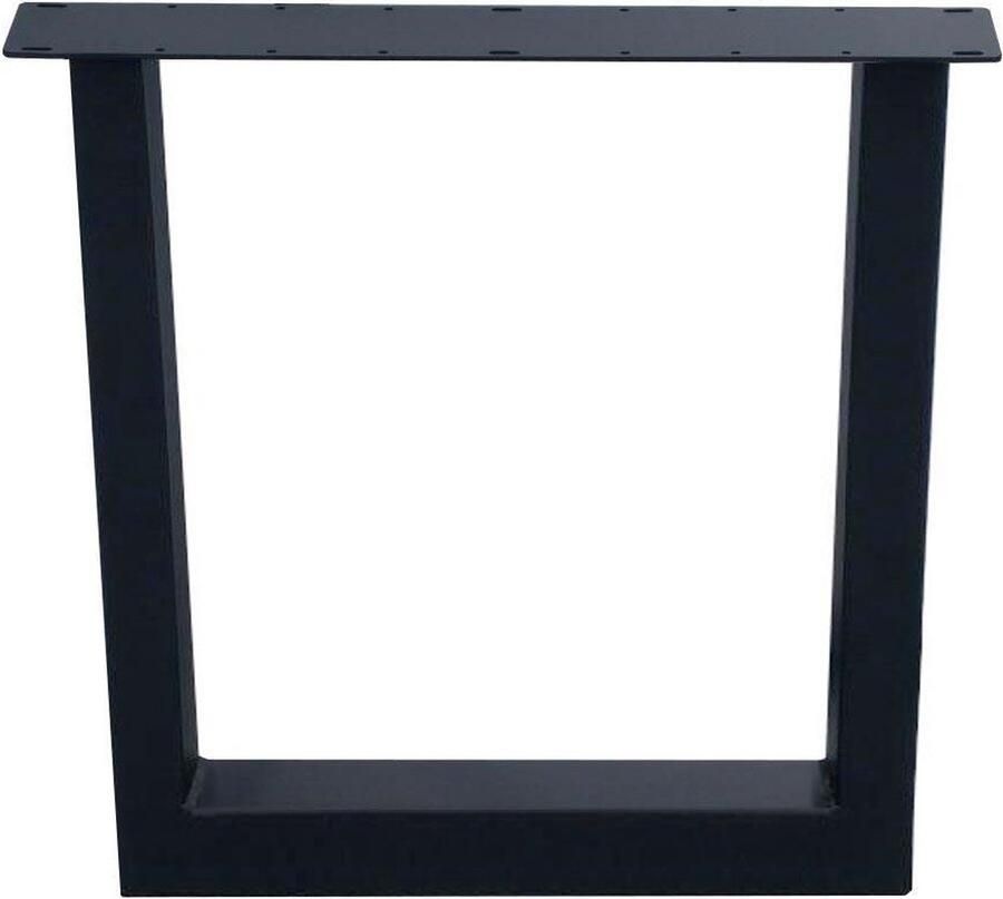 Furniture Legs Europe Stalen buiten U tafelpoot zwart 75 bij 10 cm en hoogte 72 cm (10 x 10 cm) Set van 2 stuks
