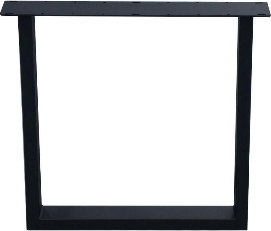 Furniture Legs Europe Stalen buiten U tafelpoot zwart 76 bij 10 cm en hoogte 72 cm (4 x 10 cm) Set van 2 stuks