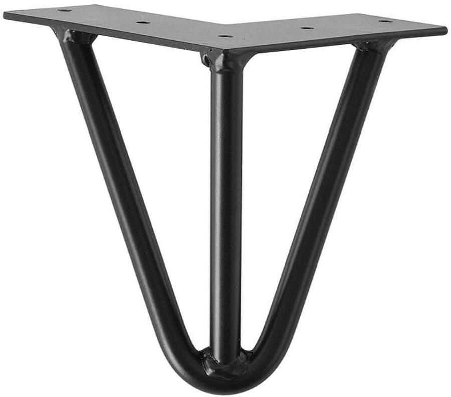 Furniture Legs Europe Stalen hairpin zwart hairpin ø 1 2 cm en hoogte 15 cm Set van 4 stuks