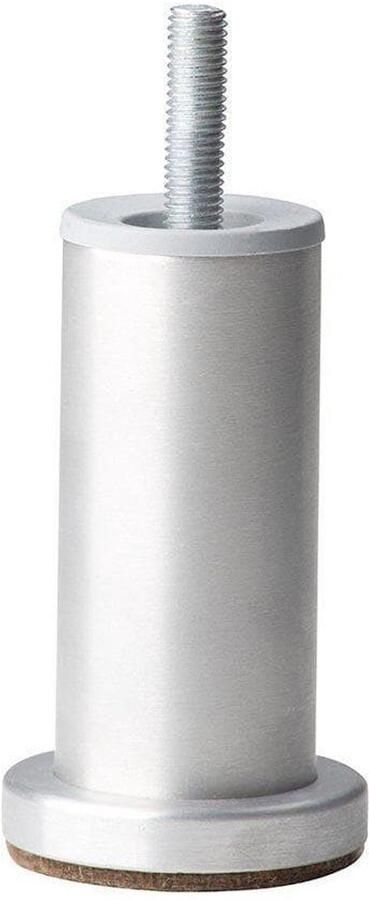 Furniture Legs Europe Stalen meubelpoot aluminium rond ø 4 2 cm en hoogte 10 cm (M10) Set van 4 stuks