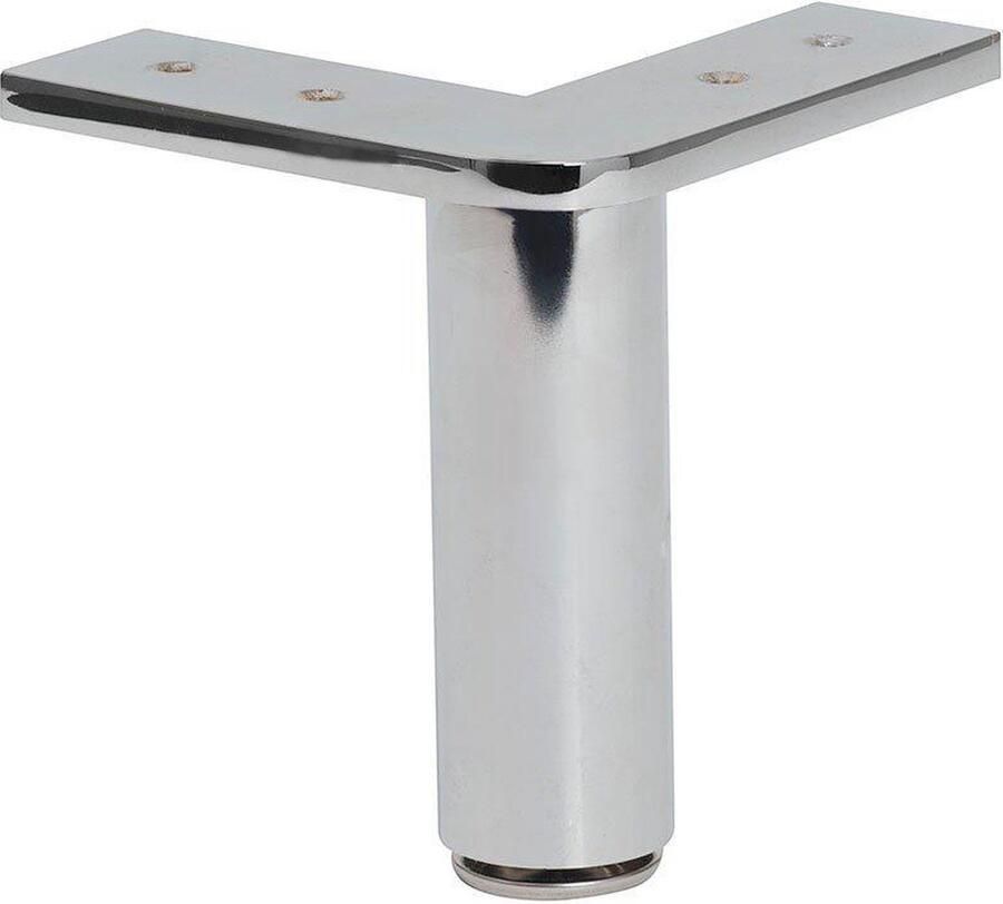 Furniture Legs Europe Stalen meubelpoot chroom hoek 13 bij 13 cm en hoogte 12 cm Set van 4 stuks
