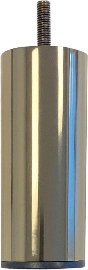 Furniture Legs Europe Stalen meubelpoot goud rond ø 5 cm en hoogte 14 cm (M8) Set van 4 stuks
