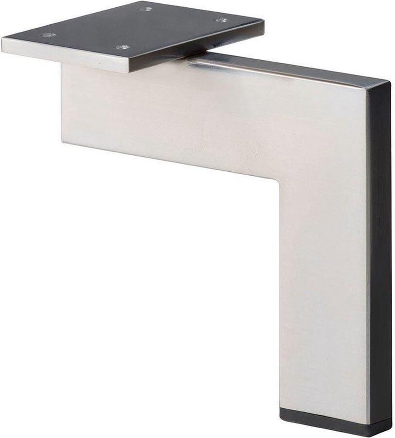 Furniture Legs Europe Stalen meubelpoot rvs look design 14 bij 1 5 cm en hoogte 16 cm Set van 4 stuks