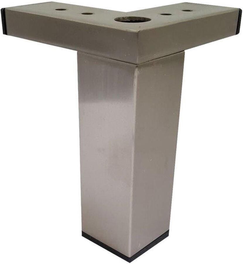 Furniture Legs Europe Stalen meubelpoot rvs look hoek 4 bij 4 cm en hoogte 13 cm Set van 4 stuks