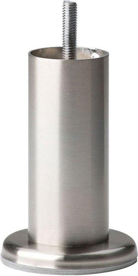 Furniture Legs Europe Stalen meubelpoot rvs look rond ø 4 2 cm en hoogte 12 cm (M8) Set van 4 stuks