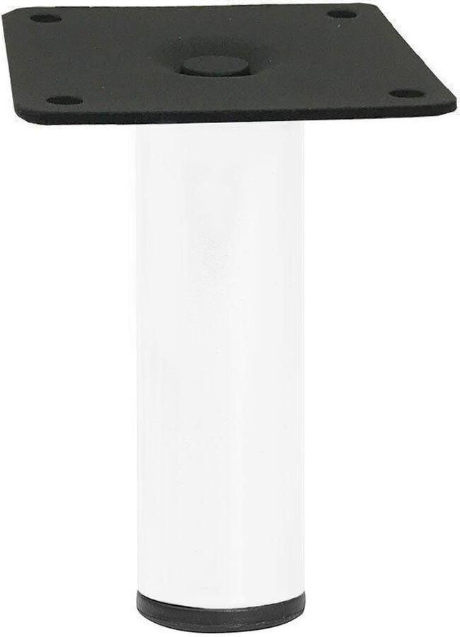 Furniture Legs Europe Stalen meubelpoot wit rond ø 3 cm en hoogte 10 cm Set van 4 stuks