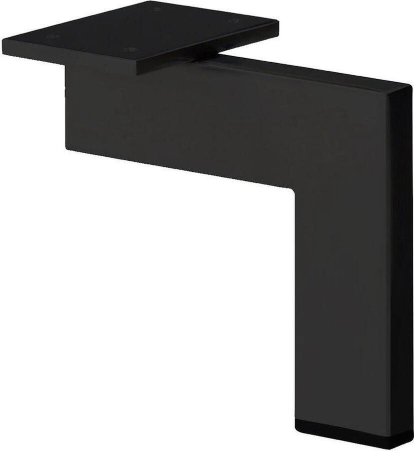Furniture Legs Europe Stalen meubelpoot zwart design 14 bij 1 5 cm en hoogte 16 cm Set van 4 stuks