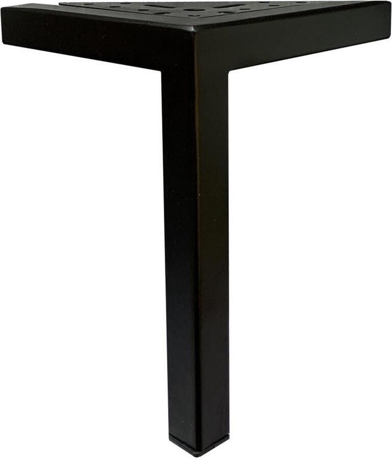 Furniture Legs Europe Stalen meubelpoot zwart hoek 13 5 bij 13 5 cm en hoogte 18 cm (2 x 2 cm) Set van 4 stuks