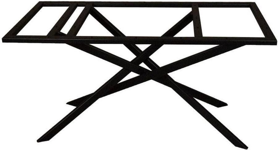 Furniture Legs Europe Stalen tafelonderstel zwart mikado 140 bij 75 cm en hoogte 72 cm (koker 5 x 3 cm)