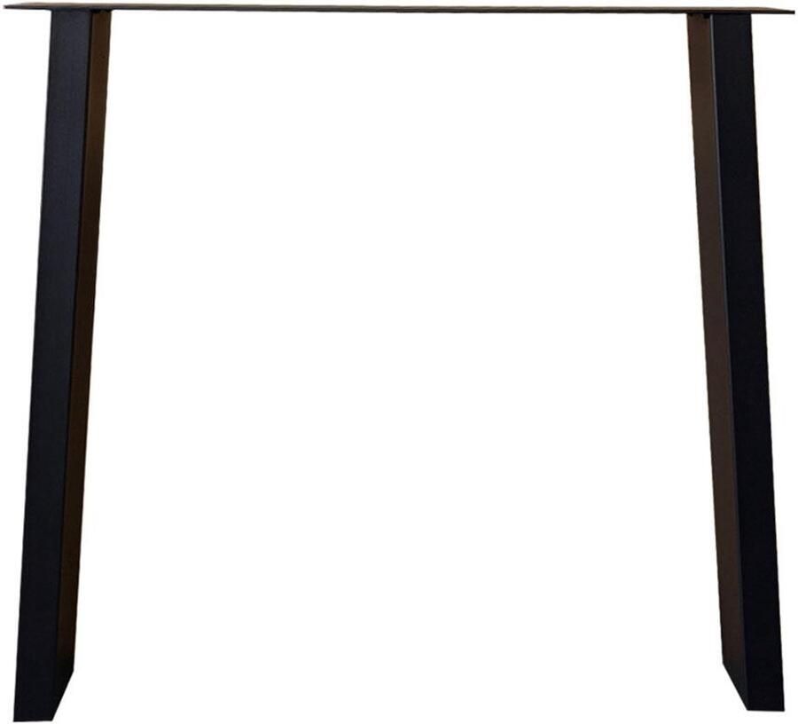 Furniture Legs Europe Stalen tafelpoot zwart trapezium 80 bij 10 cm en hoogte 72 cm (4 x 10 cm) Set van 2 stuks