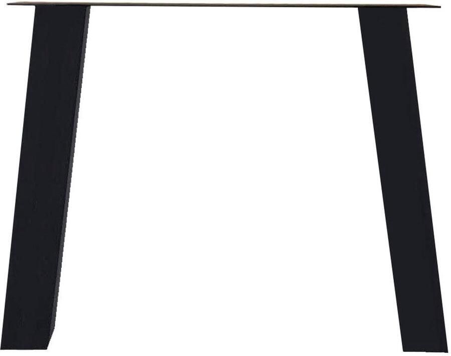 Furniture Legs Europe Stalen tafelpoot zwart trapezium 80 bij 10 cm en hoogte 72 cm (10 x 10 cm) Set van 2 stuks