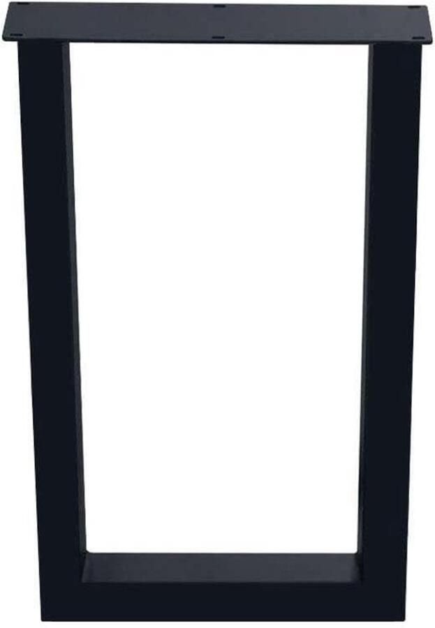 Furniture Legs Europe Stalen buiten U tafelpoot zwart 60 bij 8 cm en hoogte 100 cm (8 x 8 cm) geschikt voor buiten Set van 2 stuks