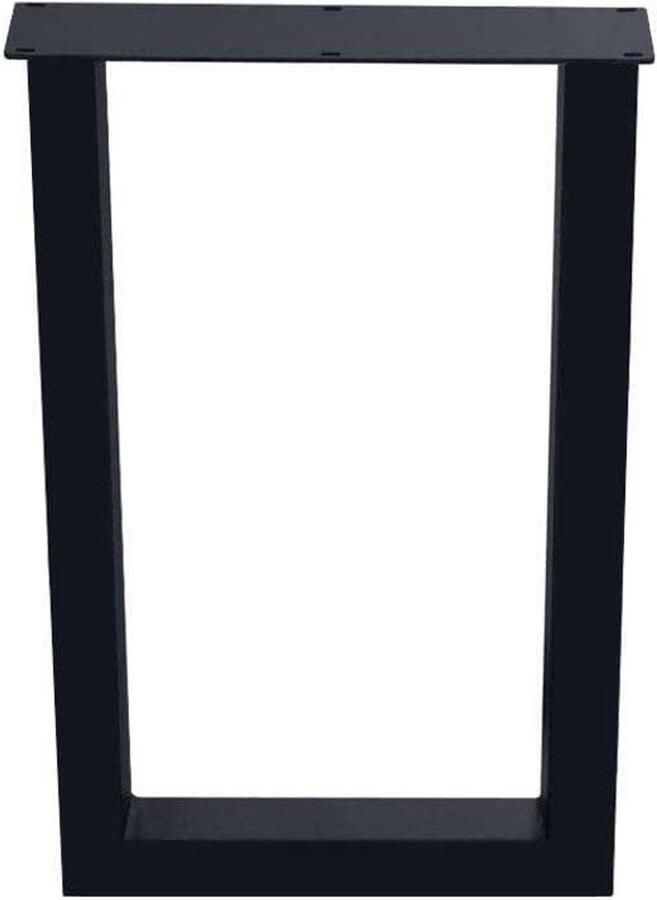 Furniture Legs Europe Stalen U tafelpoot zwart 60 bij 8 cm en hoogte 90 cm (8 x 8 cm) Set van 2 stuks