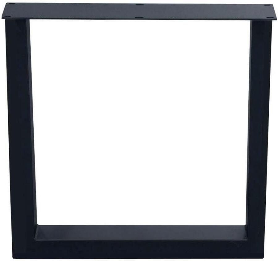 Furniture Legs Europe Stalen U tafelpoot zwart 75 bij 10 cm en hoogte 72 cm (5 x 10 cm) Set van 2 stuks