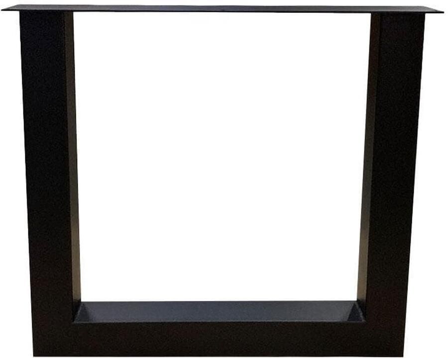 Furniture Legs Europe Stalen U tafelpoot zwart 78 bij 8 cm en hoogte 72 cm (8 x 8 cm) Set van 2 stuks