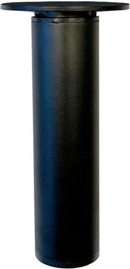 Furniture Legs Europe Stalen verstelbare meubelpoot zwart rond ø 3 cm en hoogte 12 5 cm Set van 4 stuks