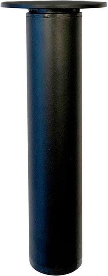 Furniture Legs Europe Stalen verstelbare meubelpoot zwart rond ø 3 cm en hoogte 15 5 cm Set van 4 stuks
