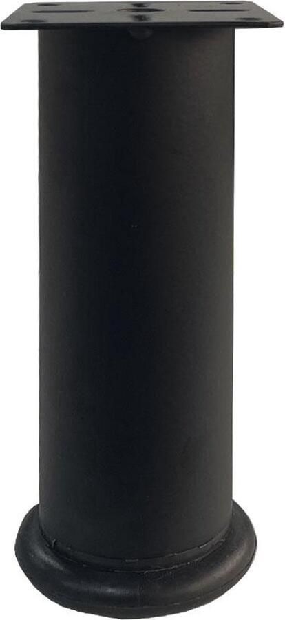 Furniture Legs Europe Stalen verstelbare meubelpoot zwart rond ø 4 cm en hoogte 13 cm Set van 4 stuks