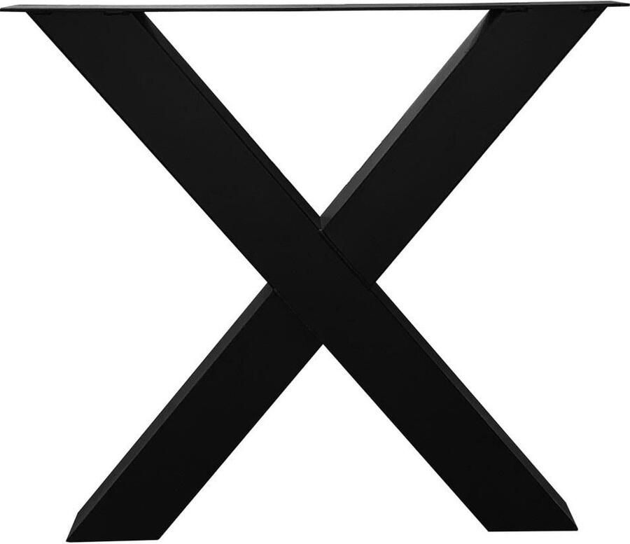 Furniture Legs Europe Stalen X tafelpoot 76 bij 10 cm en hoogte 72 cm zwart (10 x 10 cm) Set van 2 stuks