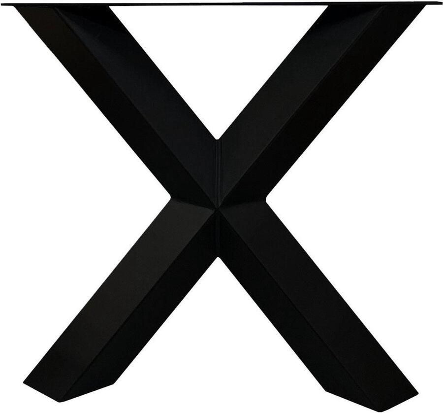 Furniture Legs Europe Stalen X tafelpoot diamant 75 bij 14 cm en hoogte 72 cm zwart (10 x 10 cm) Set van 2 stuks