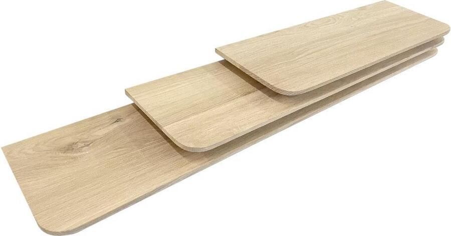 Furniture Legs Europe FLE Wandplank eiken 120 bij 20 cm van 3 cm dik massief hout met verjongde facetrand - Foto 2